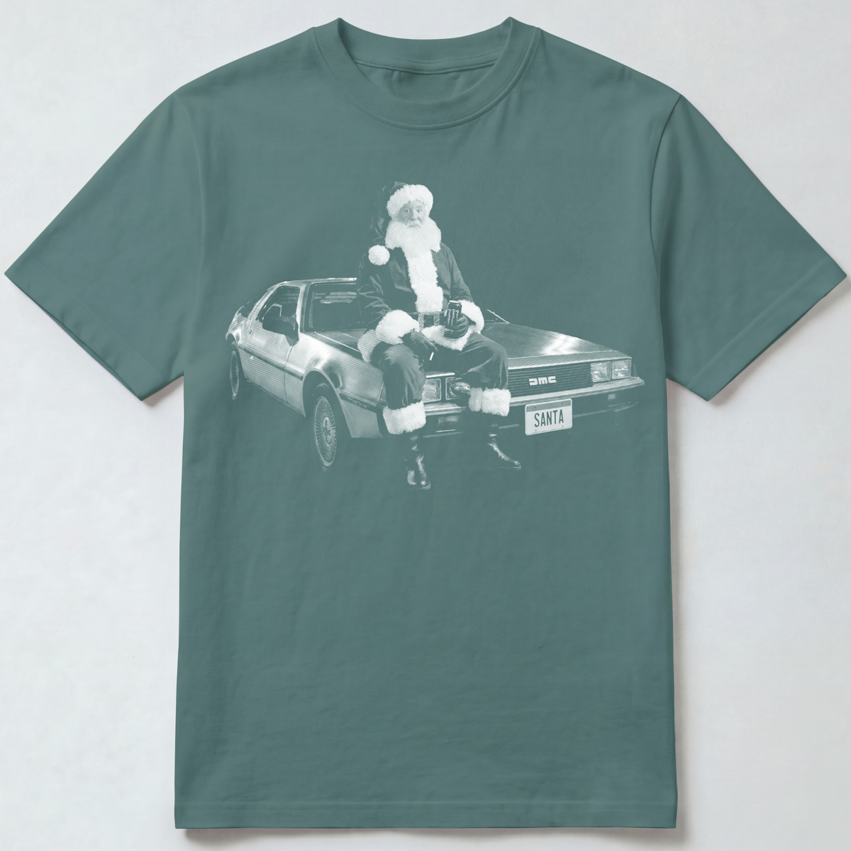Santa Sitting on DeLorean T-Shirt