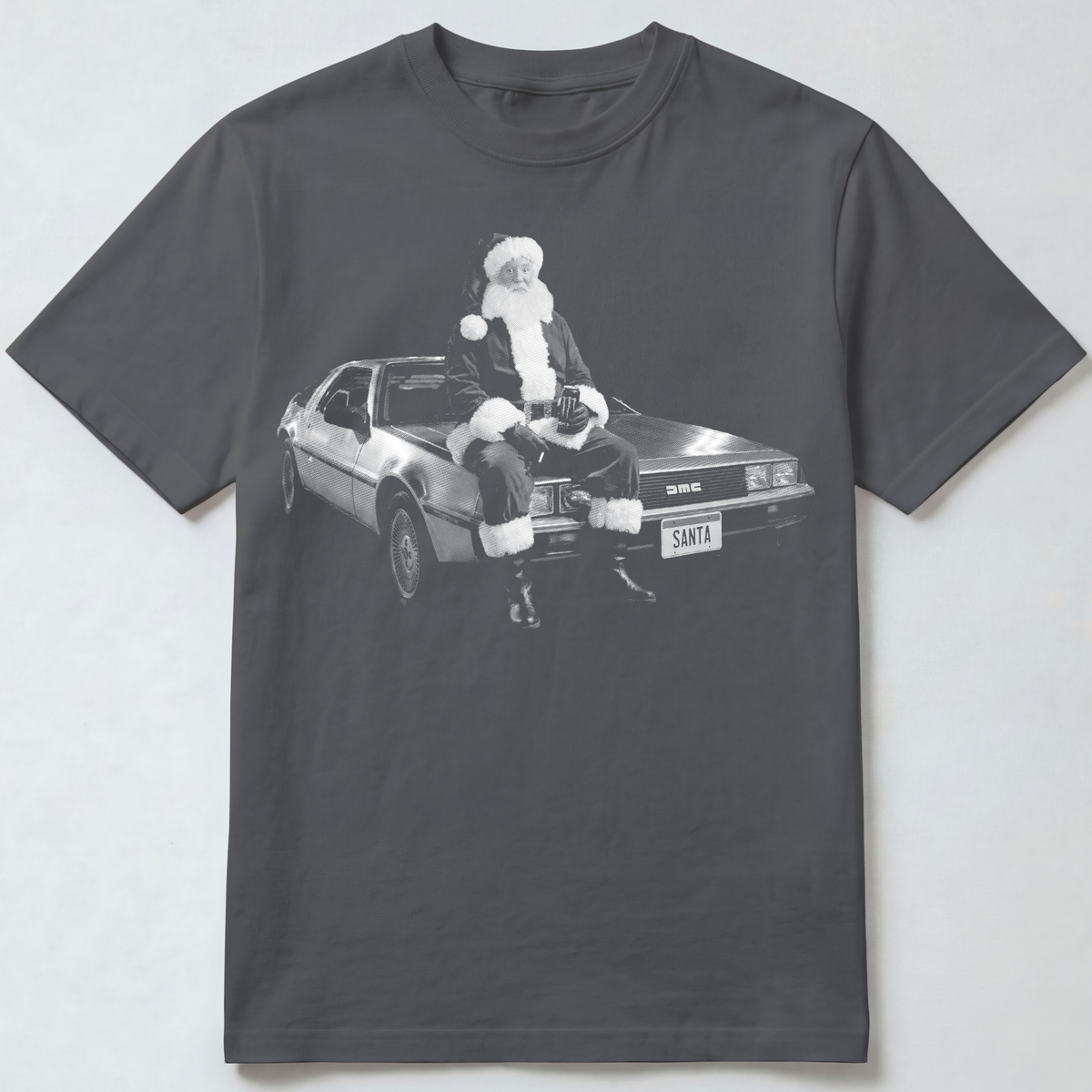 Santa Sitting on DeLorean T-Shirt