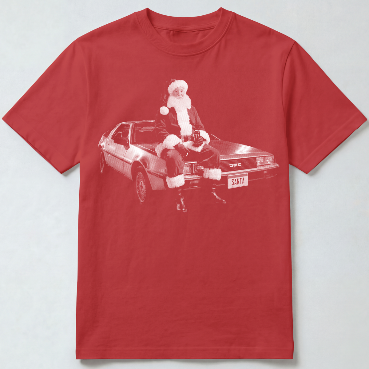 Santa Sitting on DeLorean T-Shirt